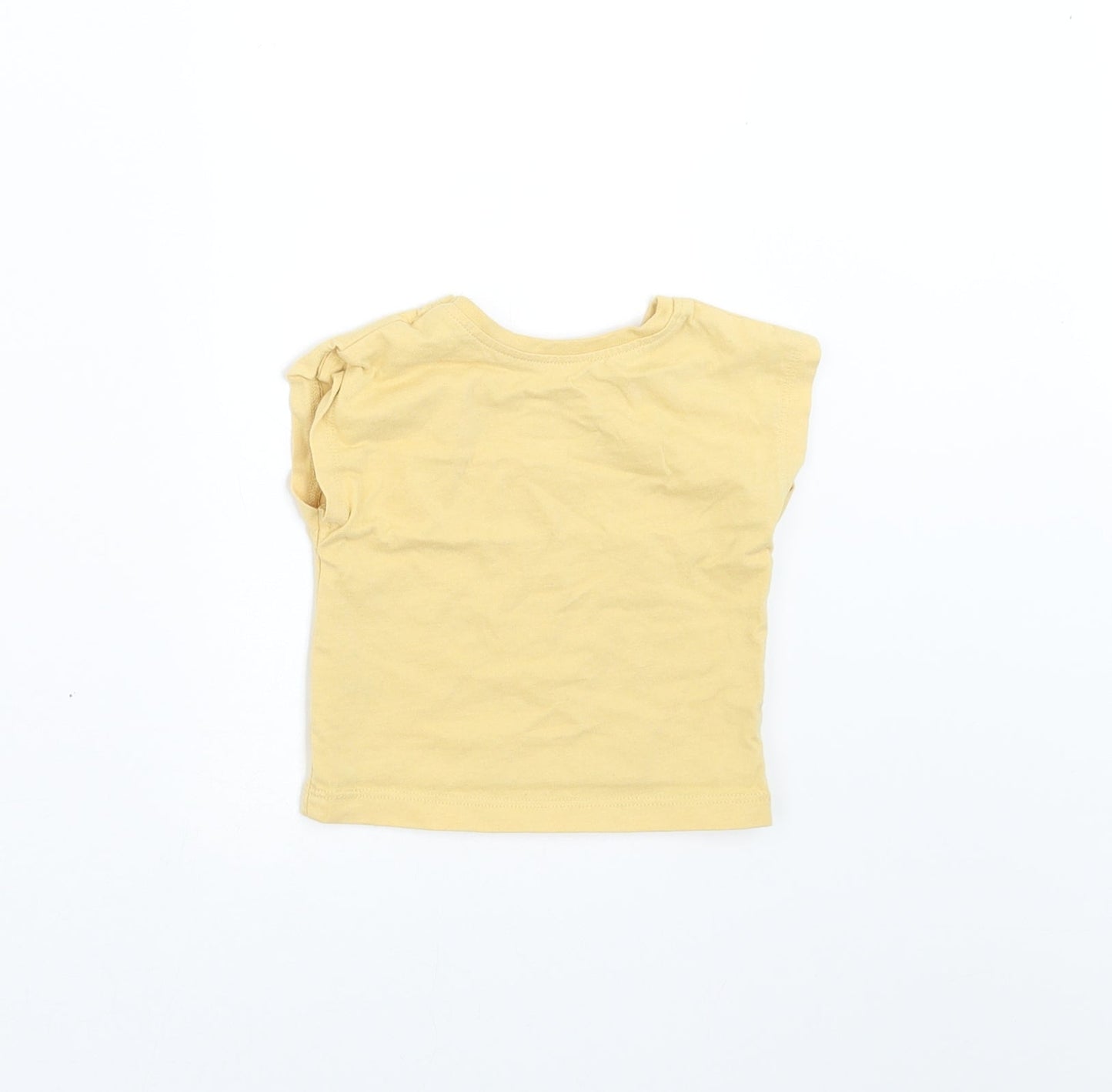 George Girls Yellow   Basic T-Shirt Size 0-3 Months  - rainbow