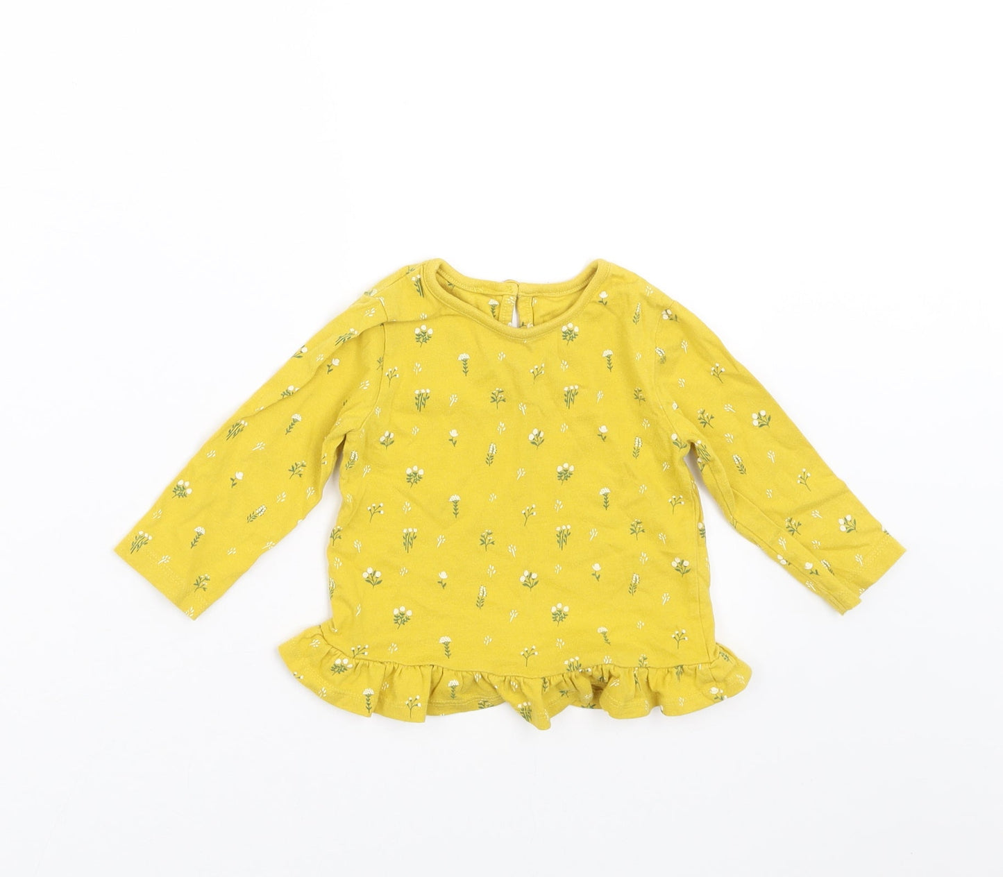 Mini Club Girls Yellow Floral  Basic T-Shirt Size 6-9 Months