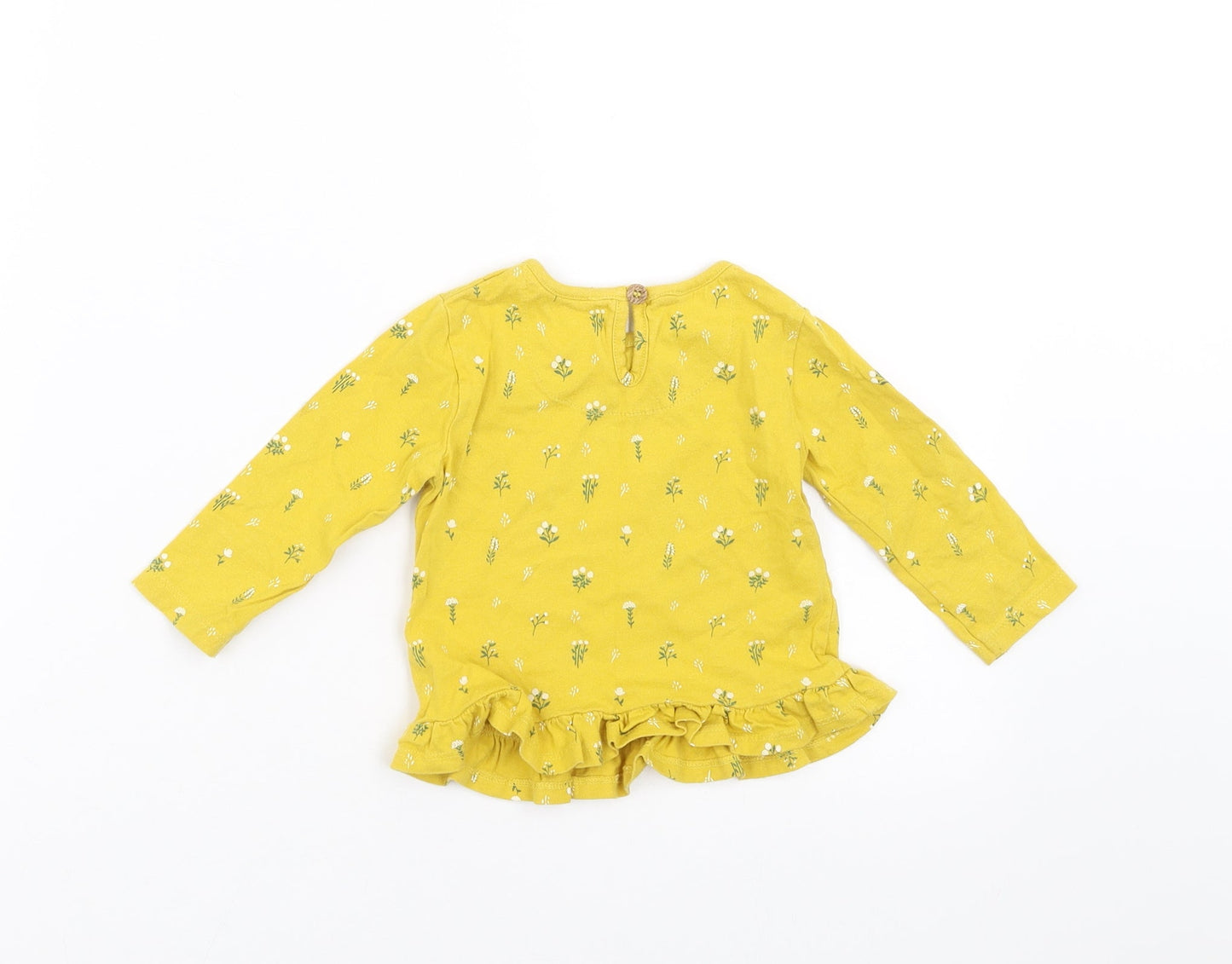 Mini Club Girls Yellow Floral  Basic T-Shirt Size 6-9 Months
