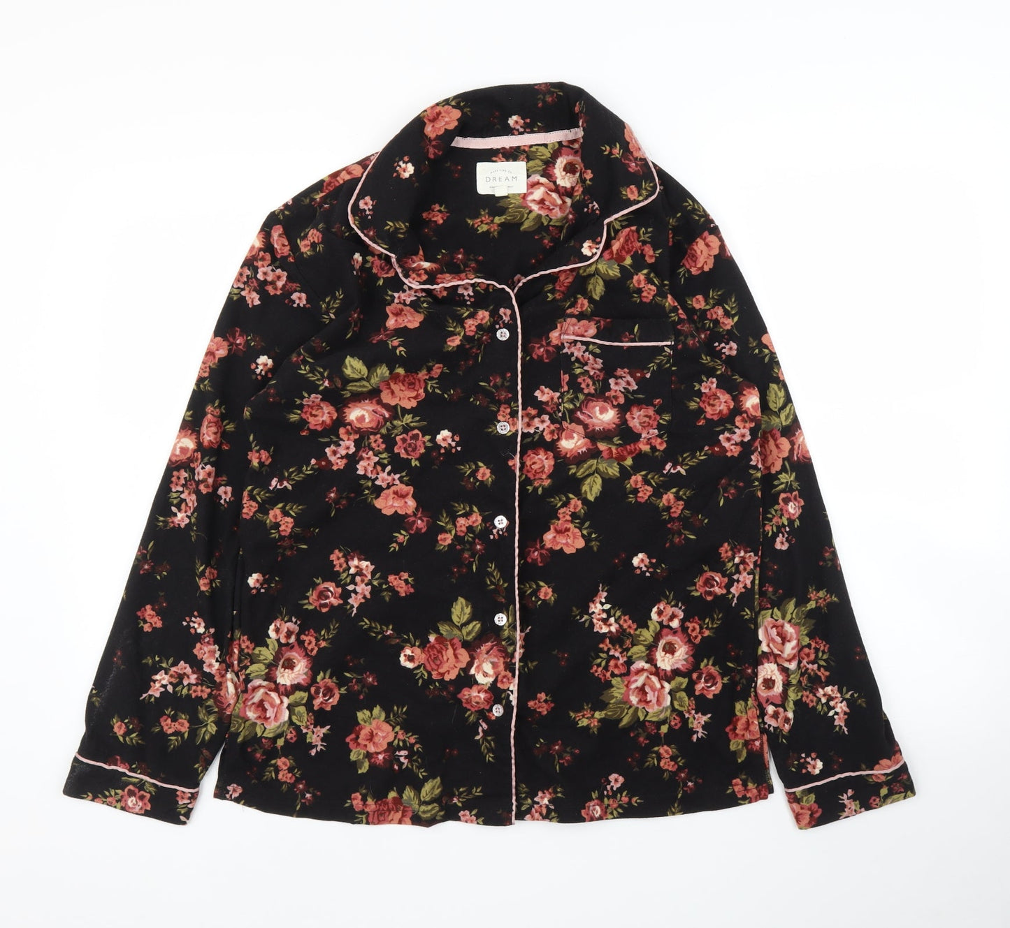 NEXT Womens Black Floral  Basic Blouse Size S  - PJ top