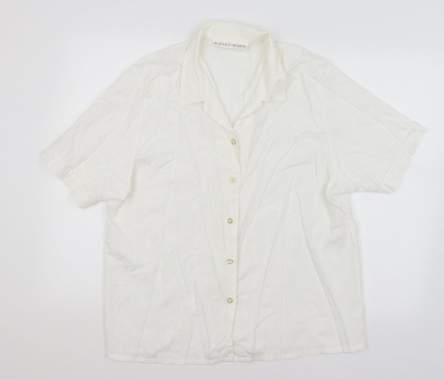 Double Two Lady Womens White   Basic Button-Up Size 18