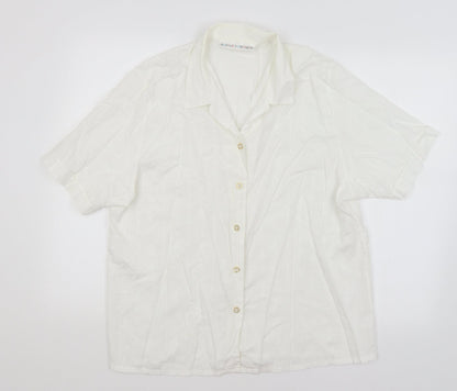 Double Two Lady Womens White   Basic Button-Up Size 18