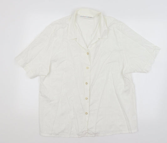Double Two Lady Womens White   Basic Button-Up Size 18