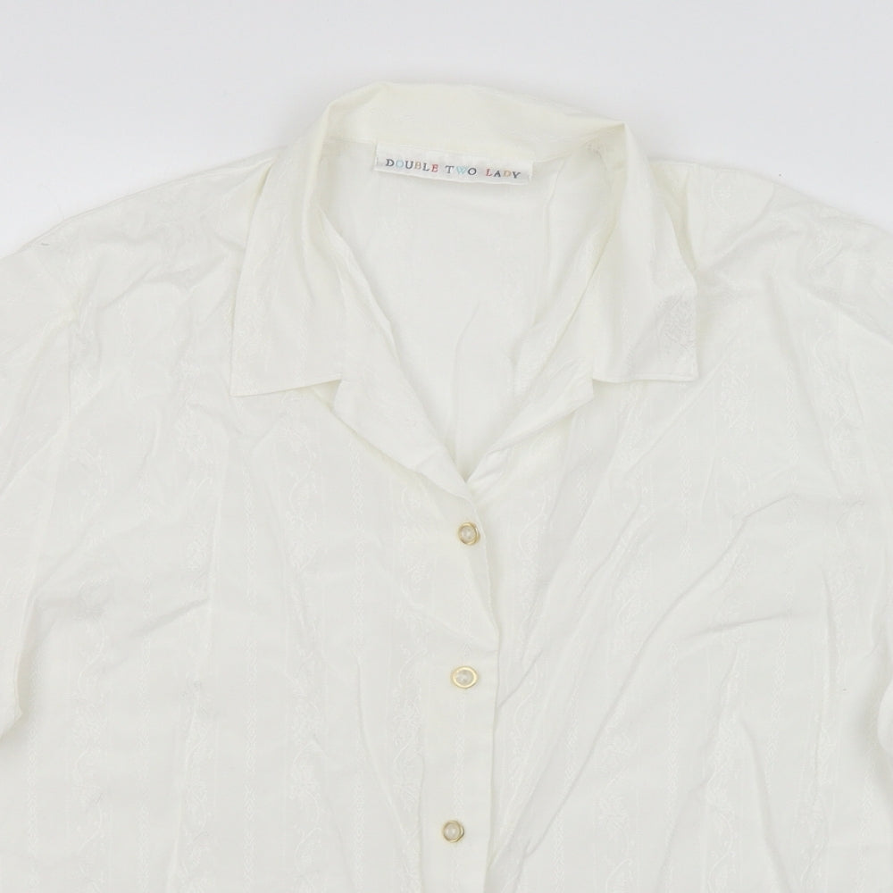 Double Two Lady Womens White   Basic Button-Up Size 18