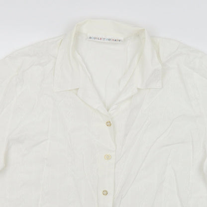 Double Two Lady Womens White   Basic Button-Up Size 18