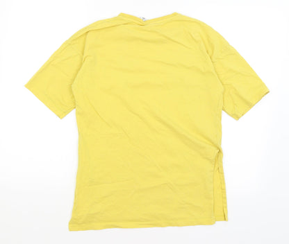 Preloved Disney Womens Yellow   Basic T-Shirt Size 2XS  - Winnie the Pooh - Back