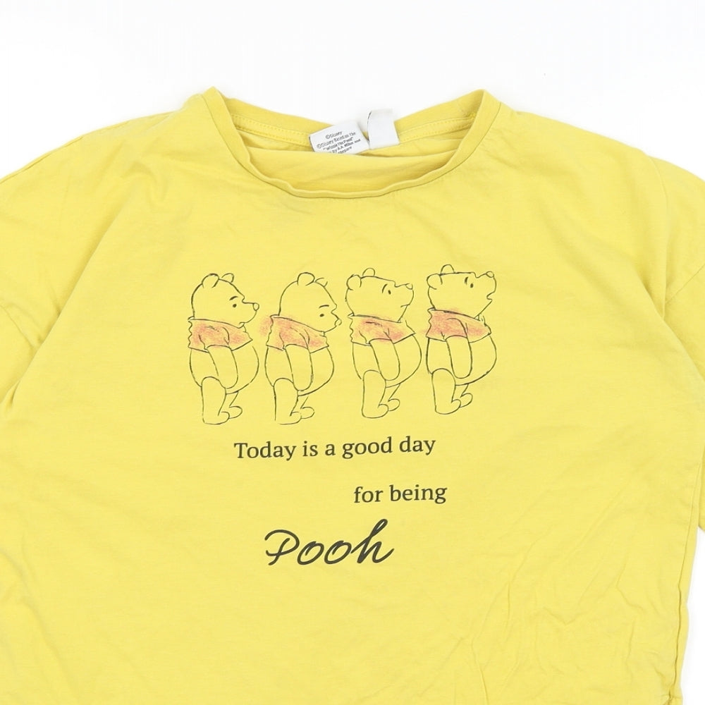 Disney Womens Yellow   Basic T-Shirt Size 2XS  - Winnie the Pooh