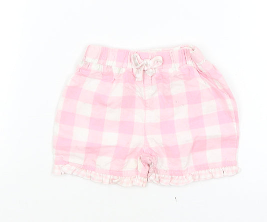 Bebe Cool Baby Pink Check  Cropped Trousers Size 3-6 Months