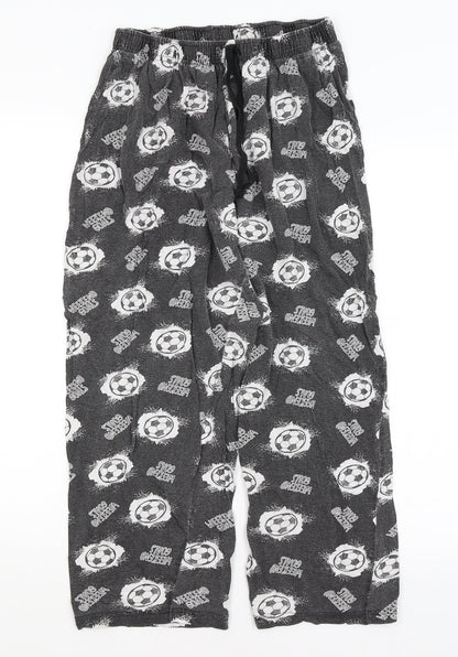 B&M Boys Grey Solid   Pyjama Pants Size L  - Football