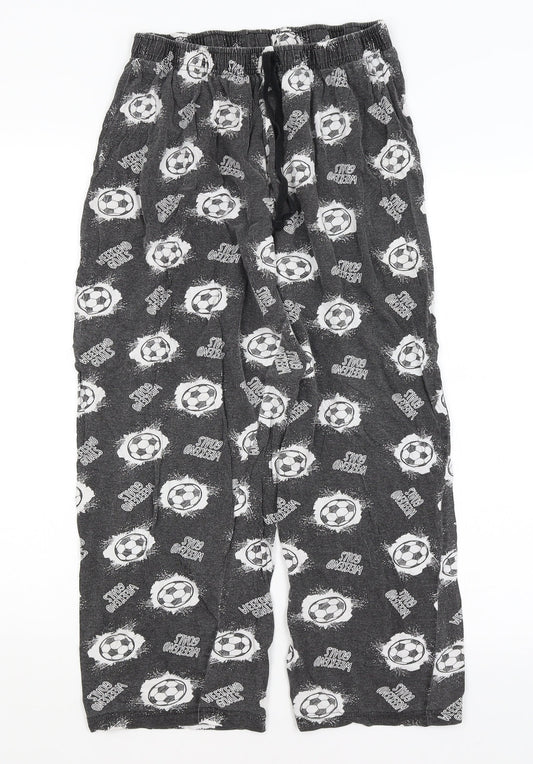 B&M Boys Grey Solid   Pyjama Pants Size L  - Football
