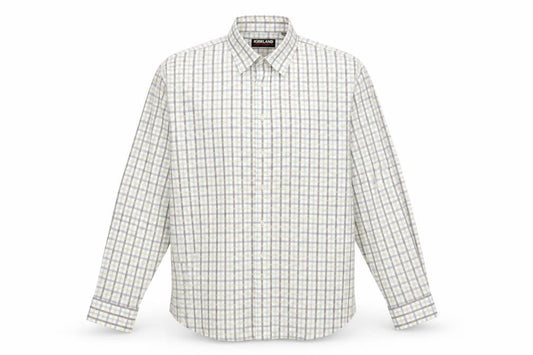 Kirkland Mens White Check   Button-Up Size L