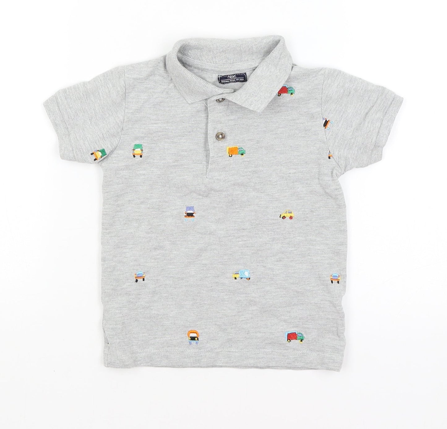 NEXT Baby Grey   Basic Polo Size 18-24 Months  - Trucks
