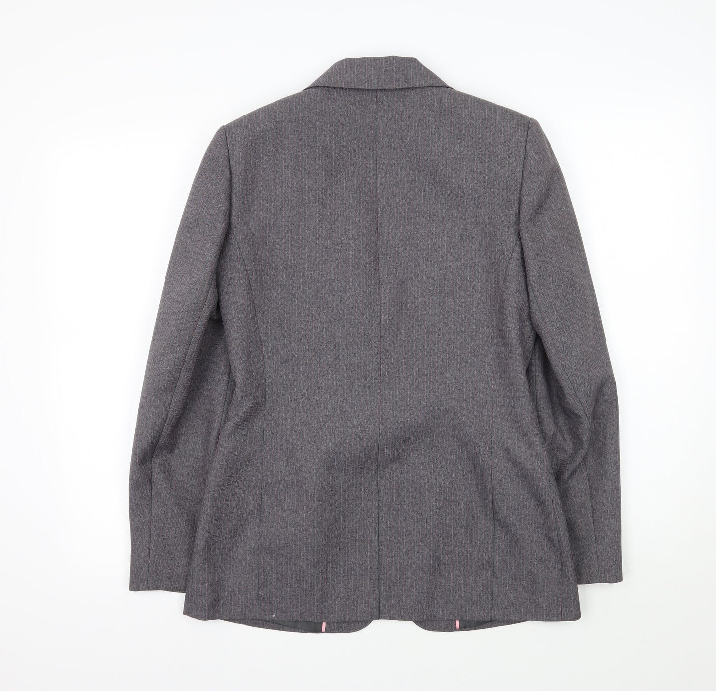 Select Womens Grey Striped  Jacket Blazer Size 10