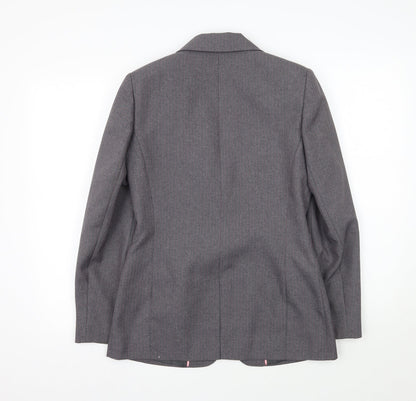 Preloved Select Womens Grey Striped  Jacket Blazer Size 10 - Back