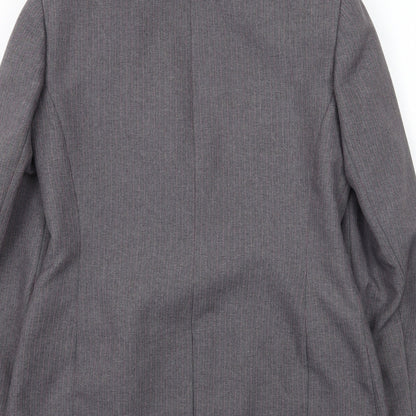 Preloved Select Womens Grey Striped  Jacket Blazer Size 10 - Label