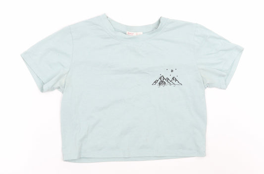 ROMWE Womens Blue   Cropped T-Shirt Size M