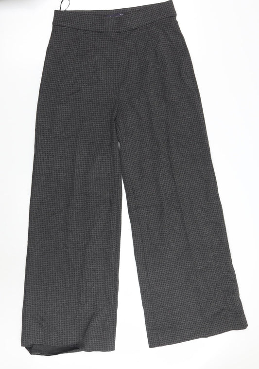 Marks and Spencer Womens Grey Check  Trousers  Size 10 L28 in