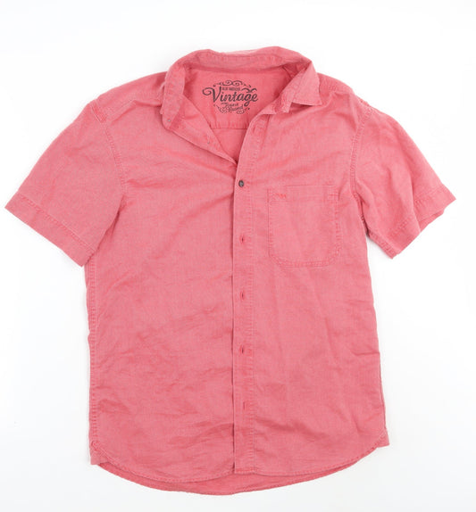 Marks and Spencer Mens Red    Button-Up Size S