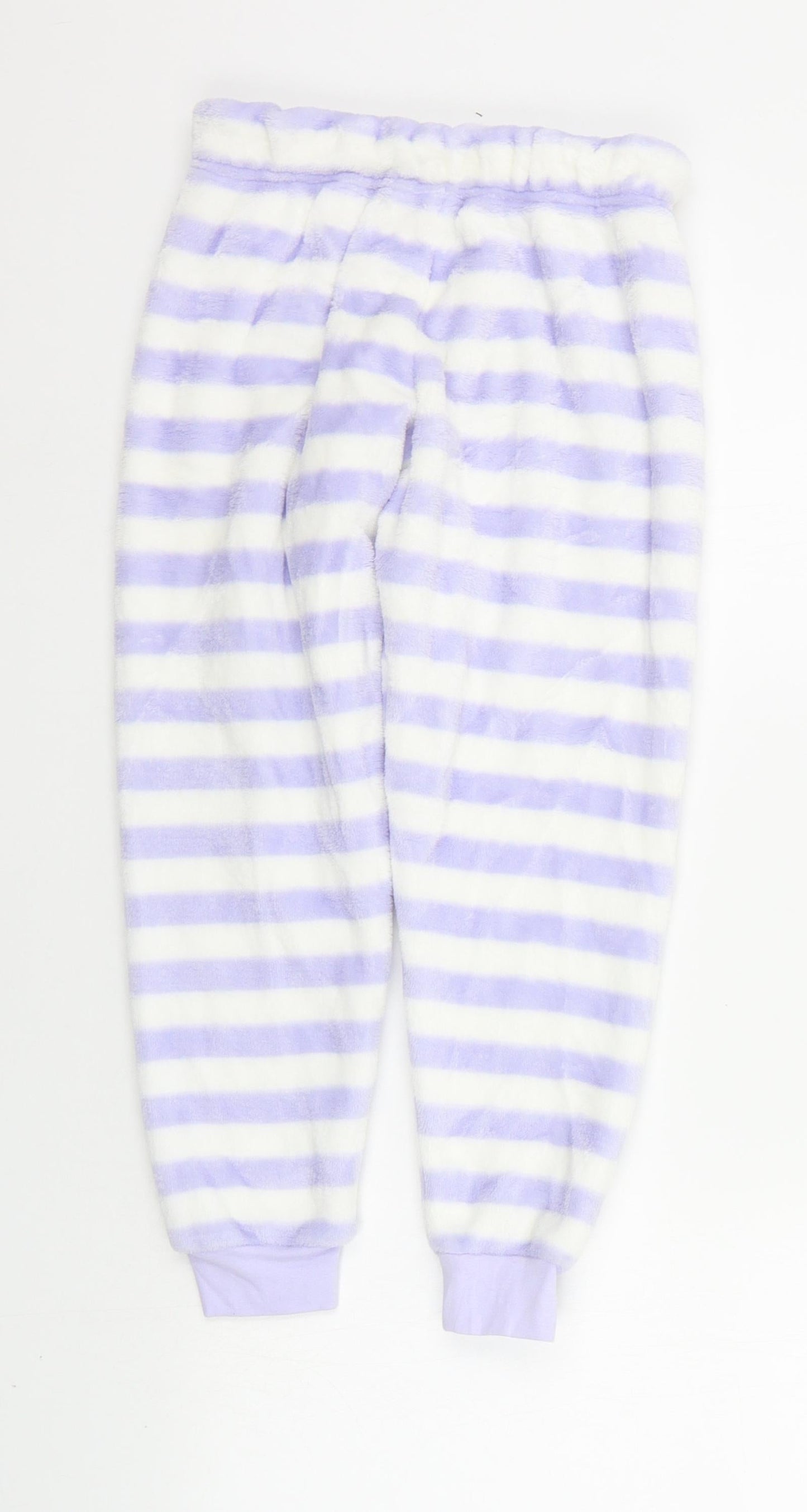 Marks and Spencer Girls Purple Striped  Top Pyjama Pants Size 7-8 Years
