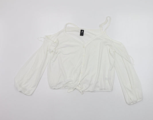 cuidado perro Womens White   Basic Blouse Size 14