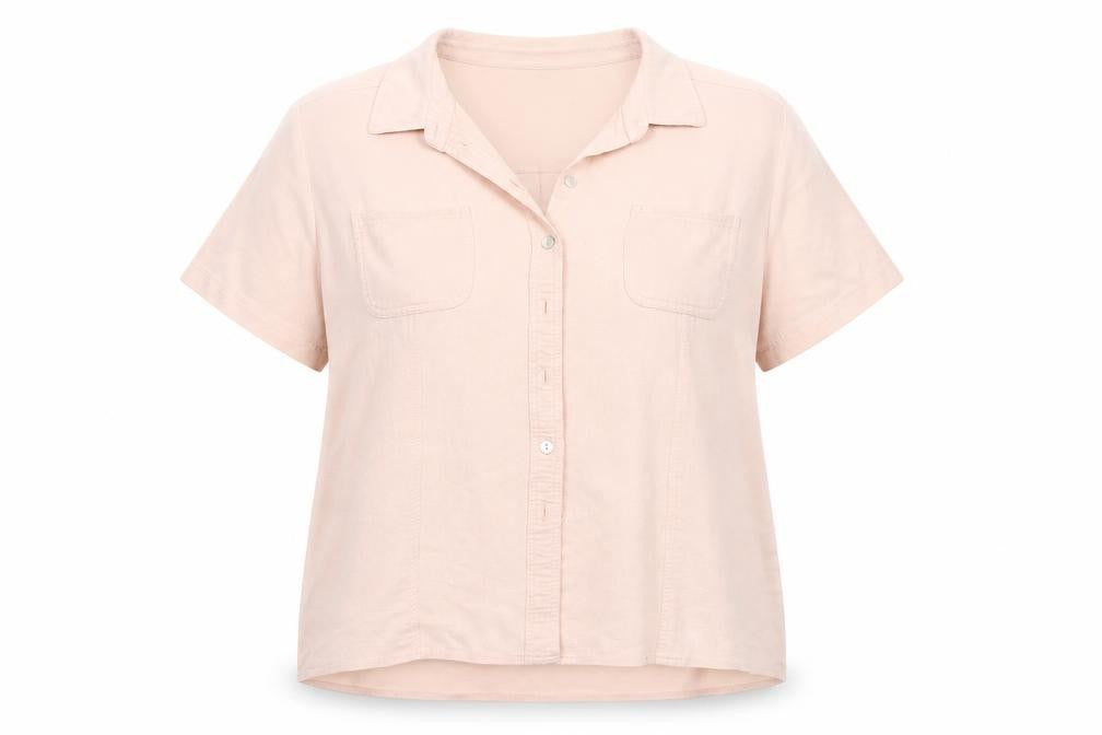 Sara Womens Beige   Basic Button-Up Size 22