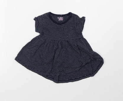 Additional front view of Next girls’ blue striped a-line, size 3-6, months