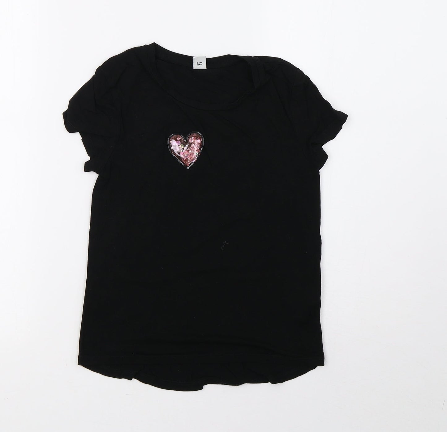 saisnburys Girls Black   Basic T-Shirt Size 8 Years