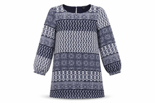 Atmosphere  Womens Blue Geometric  A-Line  Size 10