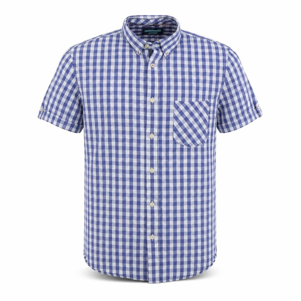 Avenue  Mens Blue Check   Button-Up Size M