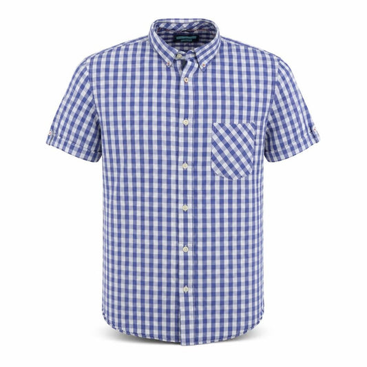 Avenue  Mens Blue Check   Button-Up Size M