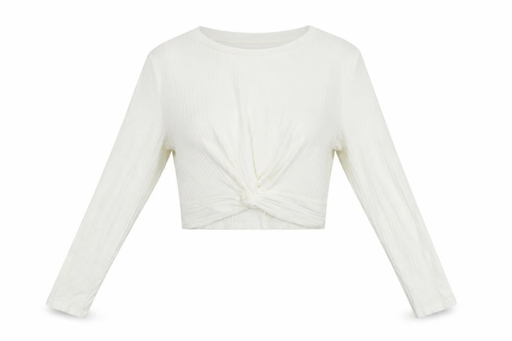 SheIn  Womens Ivory   Cropped T-Shirt Size L
