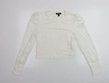 Pink Vanilla  Womens Ivory   Basic T-Shirt Size L