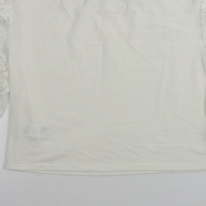 Pink Vanilla  Womens Ivory   Basic T-Shirt Size L