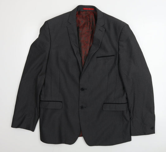 Red Herring  Mens Grey Striped  Jacket Blazer Size 44