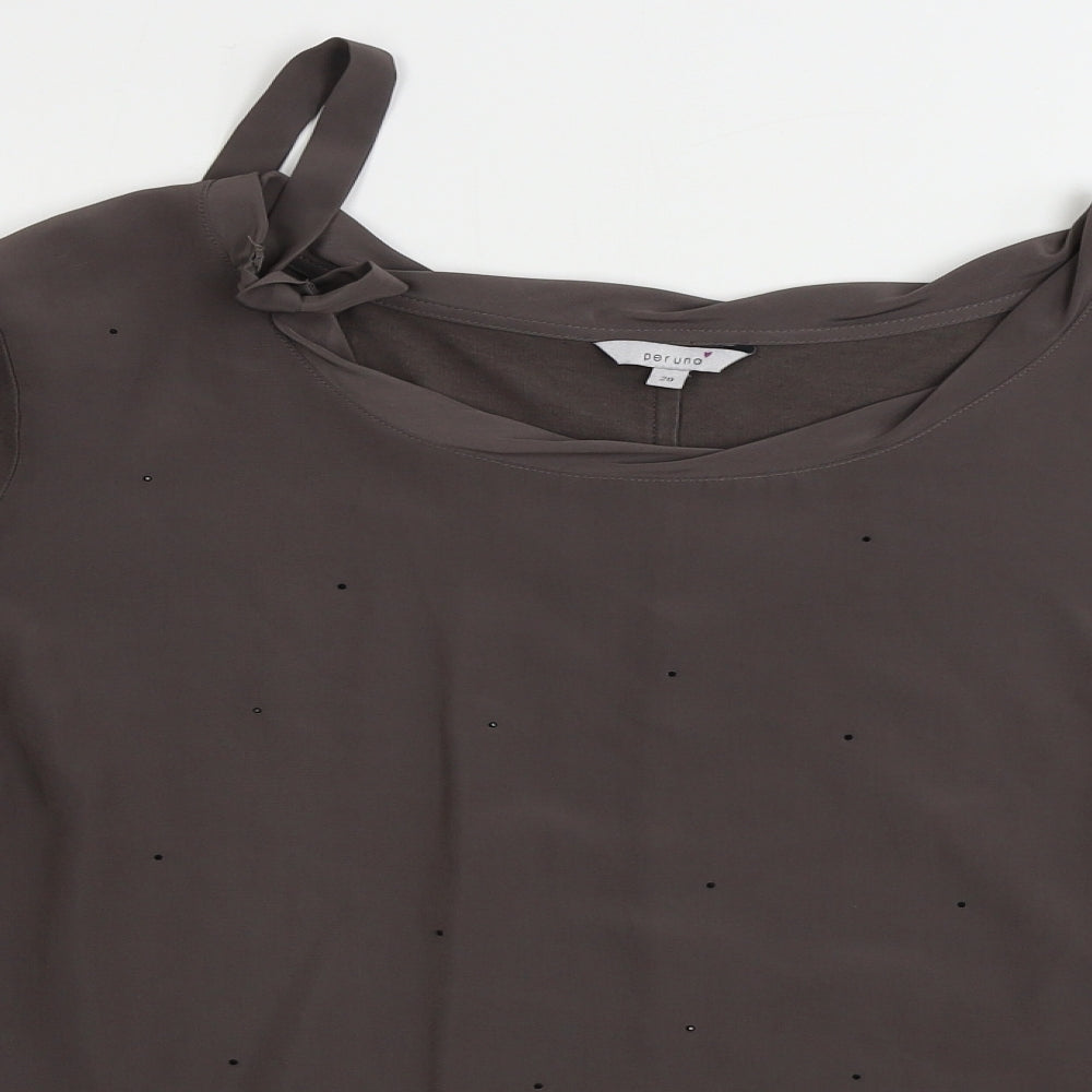 Marks and Spencer  Womens Brown Paisley  Basic T-Shirt Size 20