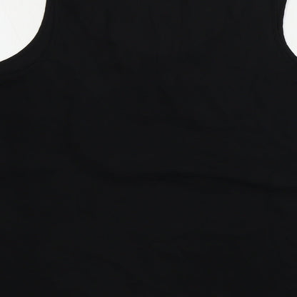 Brand and care label for Atmosphere women’s black basic blouse, size UK 14