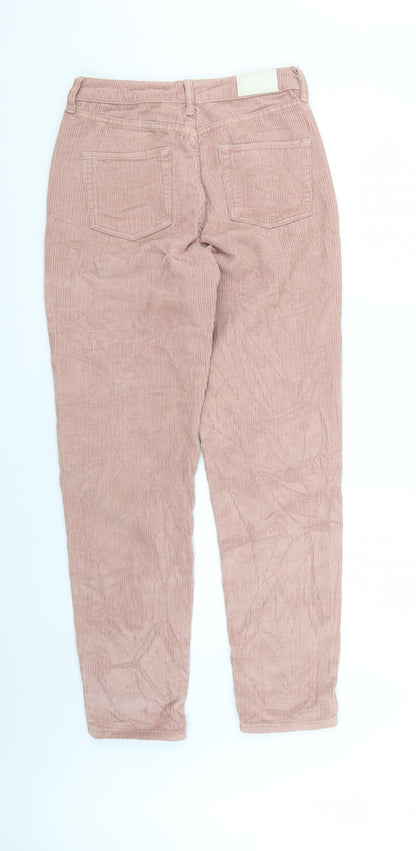 Back view of BDG women’s pink mom jeans, size UK 29, 26-inch leg
