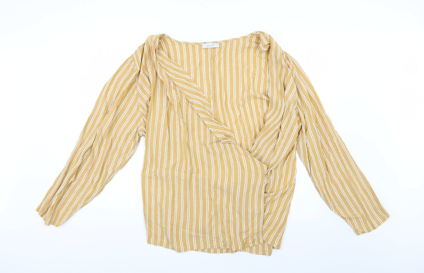 Marks and Spencer Womens Yellow Striped  Basic Blouse Size 22