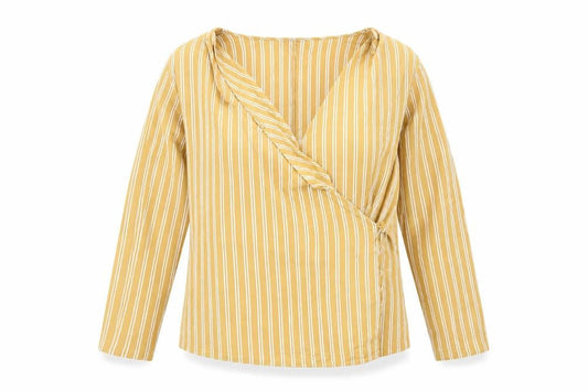 Marks & Spencer Womens Yellow Striped  Basic Blouse Size 22