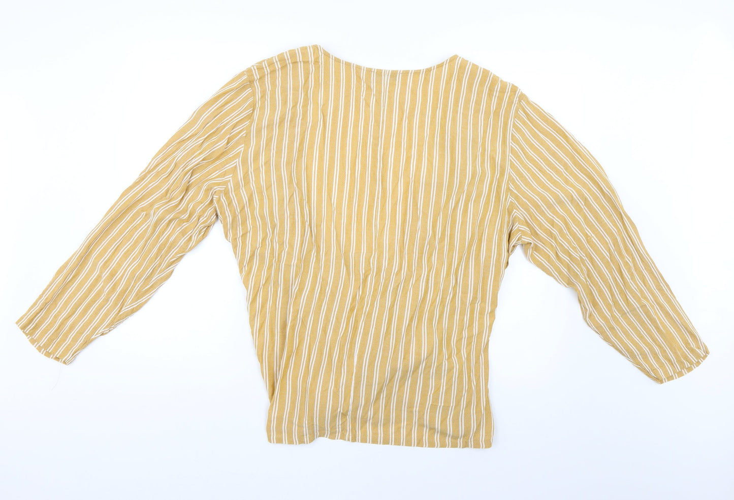 Marks and Spencer Womens Yellow Striped  Basic Blouse Size 22