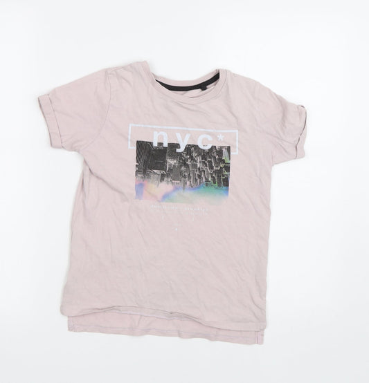 River Island Girls Pink   Basic T-Shirt Size 7-8 Years  - NYC
