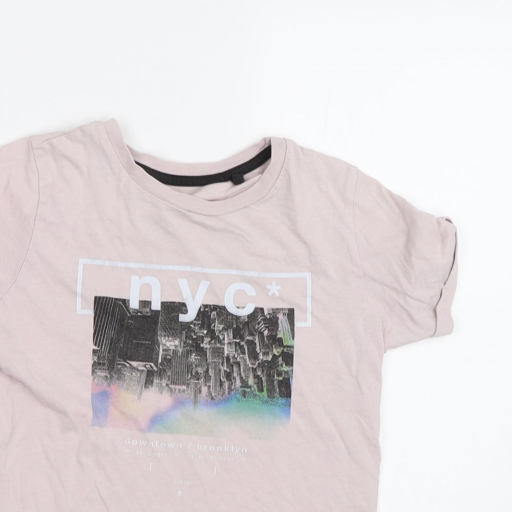 River Island Girls Pink   Basic T-Shirt Size 7-8 Years  - NYC