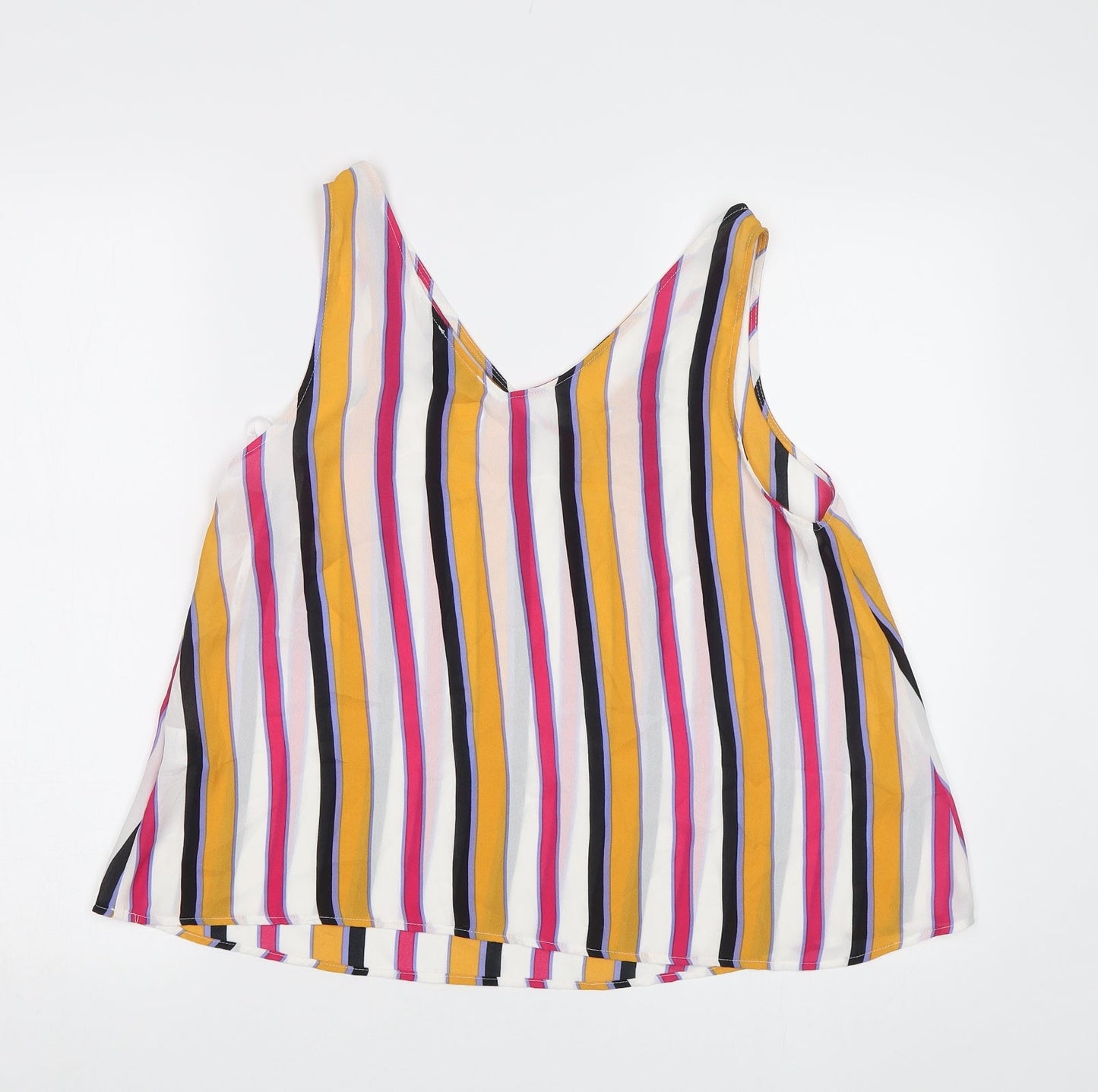 Primark Womens Multicoloured Striped  Basic Tank Size 10