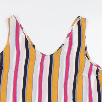 Primark Womens Multicoloured Striped  Basic Tank Size 10