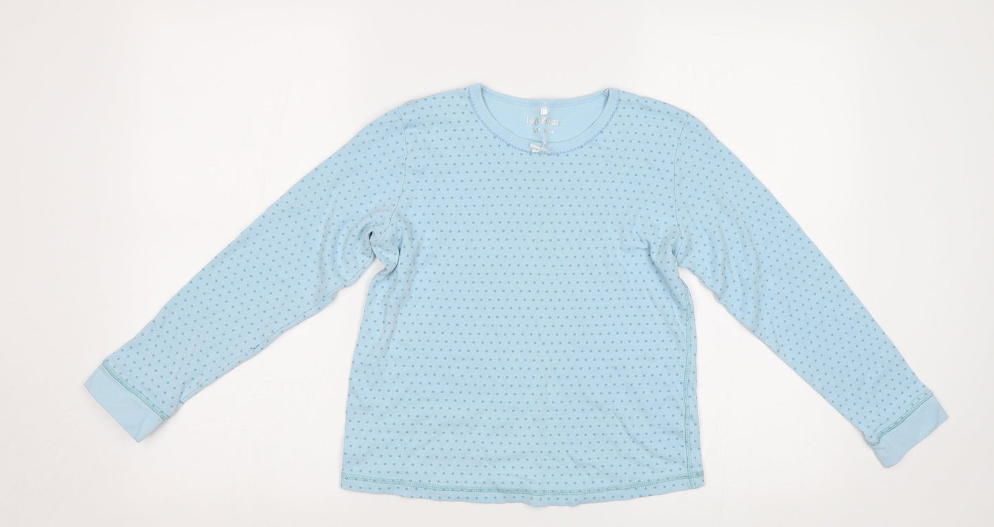 Lily&Dan Girls Blue Polka Dot  Top Pyjama Top Size 11-12 Years