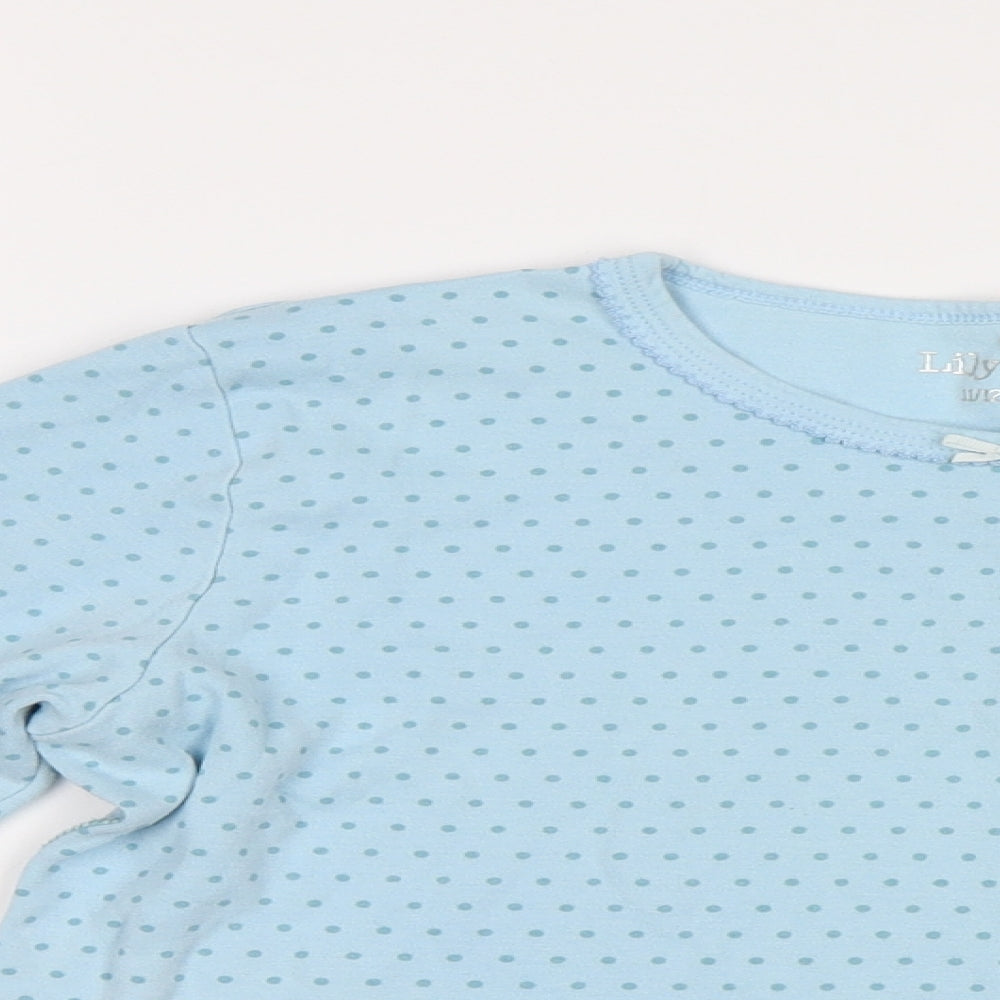 Lily&Dan Girls Blue Polka Dot  Top Pyjama Top Size 11-12 Years