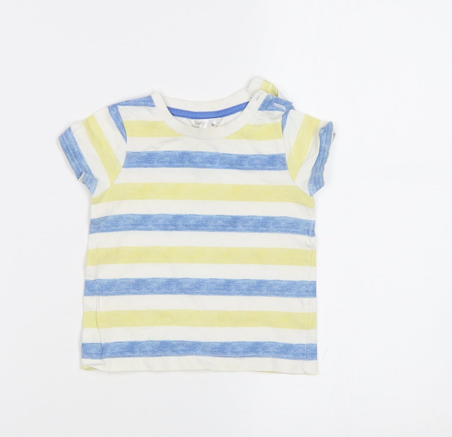 M&Co Baby Blue Striped  Basic Polo Size 9-12 Months