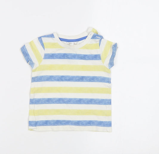 M&Co Baby Blue Striped  Basic Polo Size 9-12 Months