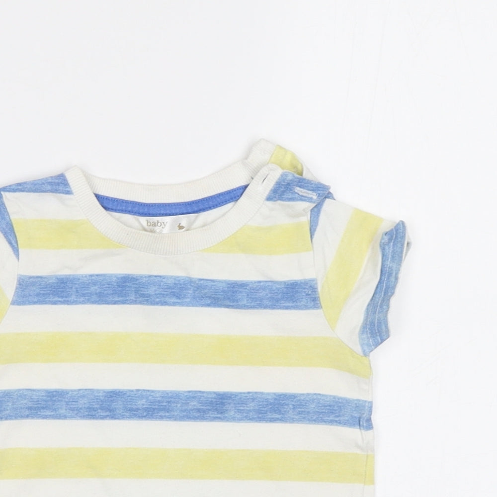 M&Co Baby Blue Striped  Basic Polo Size 9-12 Months