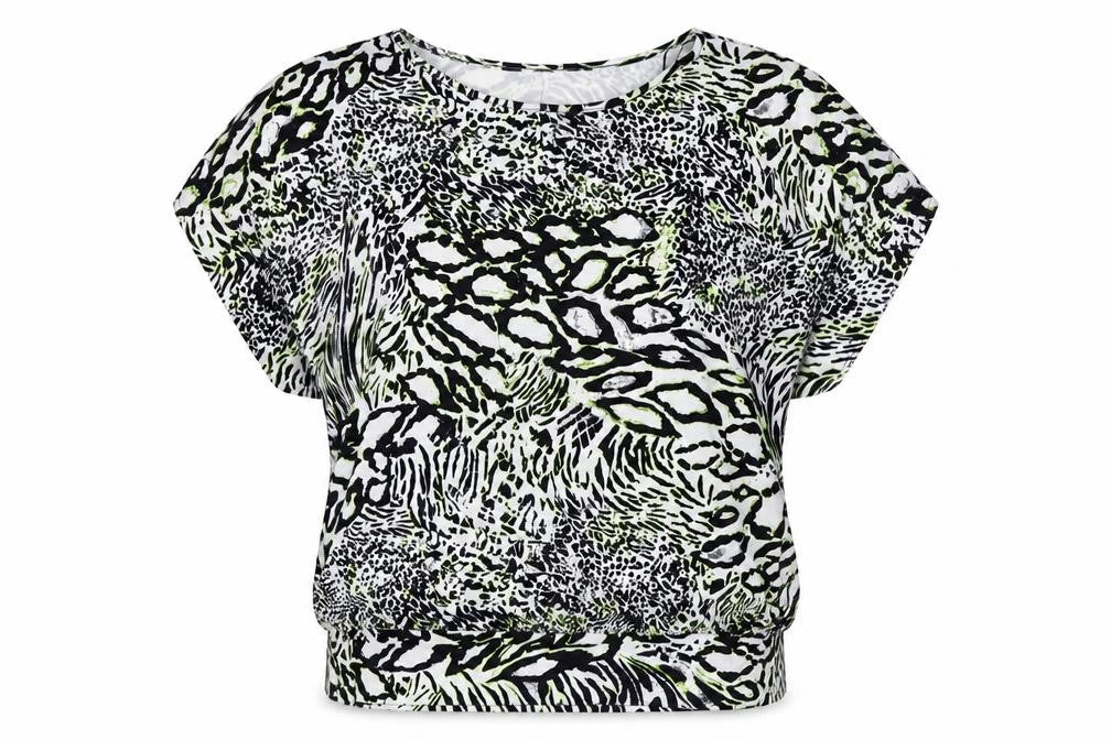 Envy Womens Green Animal Print  Basic Blouse Size 12